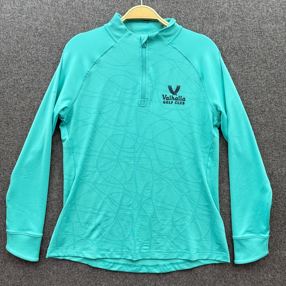 Levelwear Womens Small Valhalla Golf Club Green 1/4 Zip Pullover Top JH20L NWT